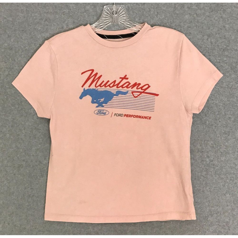 Ford Mustang‎ Performance T-Shirt Youth Girls Small 6/7 Pink Short Sleeve Tee